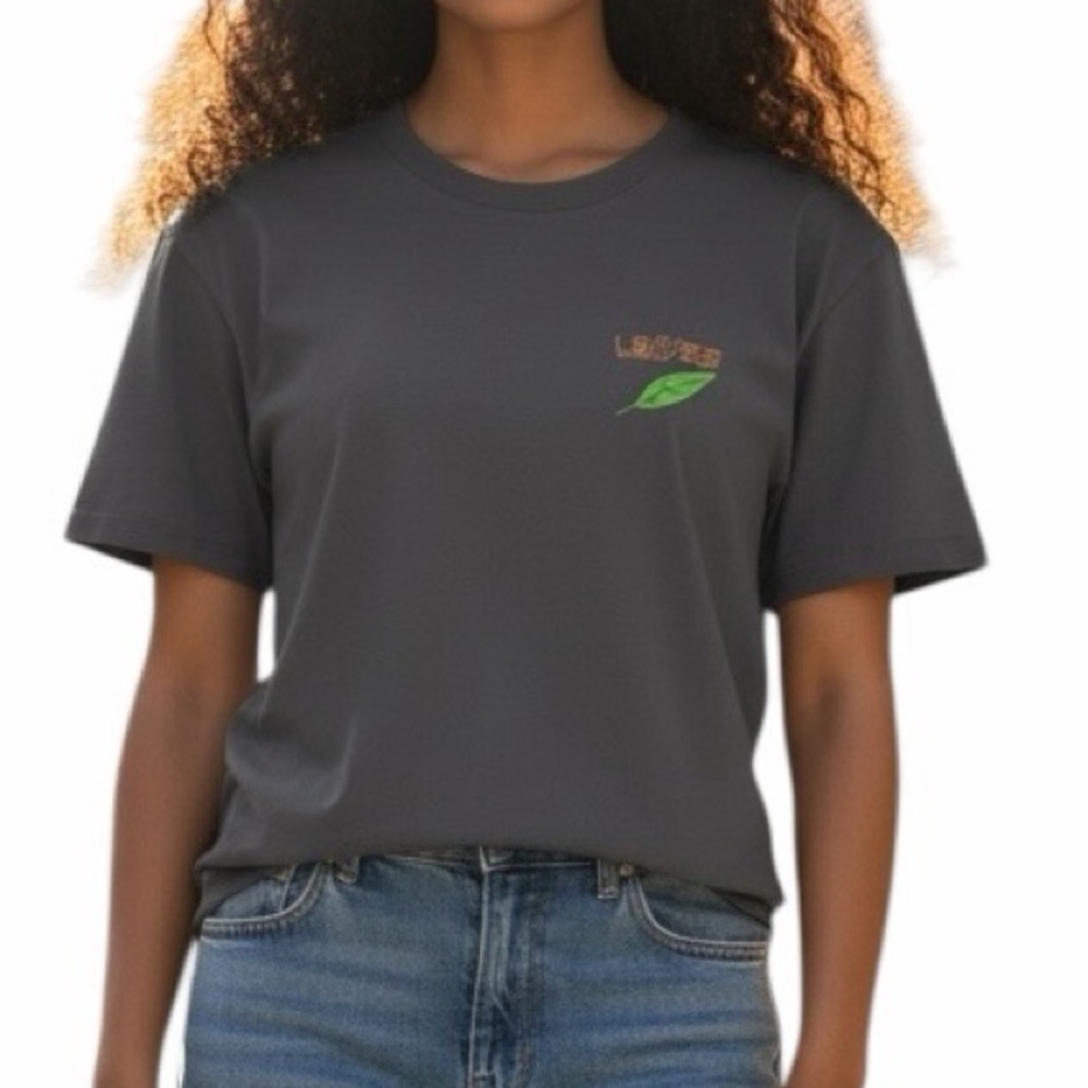 Eddie Bauer Women’s Graphic T-Shirt – Size S– Gray Leaf Print Outdoor Tee NWOT